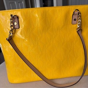 Michael Kors Bright Yellow Tote with Tan Accents